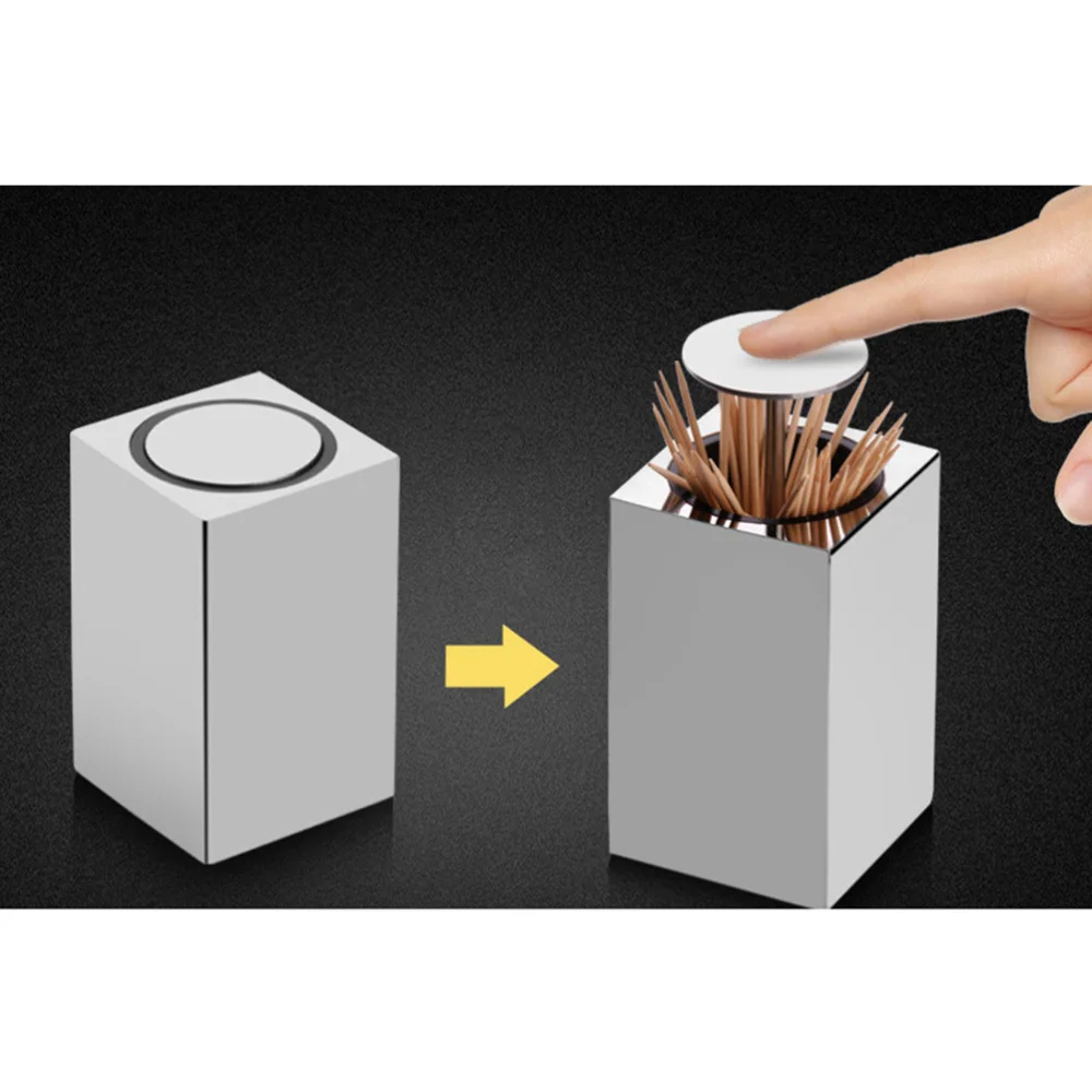 

304 Stainless Steel Toothpick Holder Portable Toothpick Box Toothpick Can