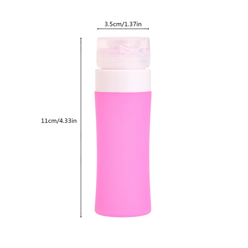 

Portable Refillable Silicone Bottles Traveler Lotion Shampoo Press Bottle 60ML