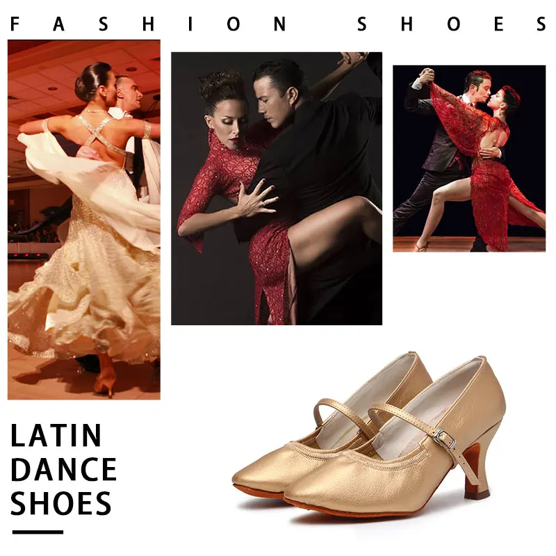 SWDZM Women's Modern Dance Shoes Girls Latin Dancing Shoes Soft Outsole Ballroom Dance Shoes For Ladies High Heeled 3.5/5/7.5cm