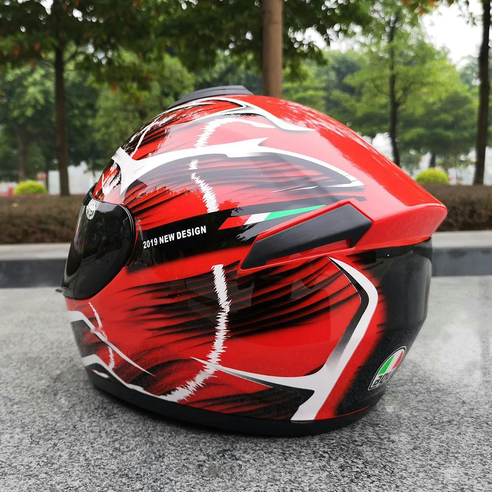 Мотоциклетный шлем с полным лицом новый дизайн 2019 красный цвет мотоциклетный для