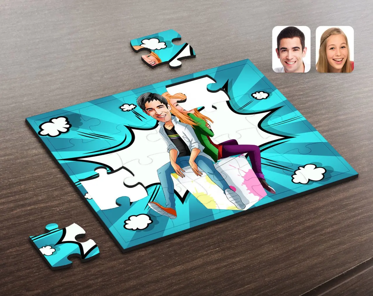 

Personalized Valentine Caricature Of Wooden Puzzle-35 Reliable Gift Special Design Good Quality Surprise Play Dear Pleasant intelligence