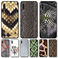 snake skin phone case hull for samsung galaxy m 10 20 21 31 30 60s 31s black shell art cell cover tpu