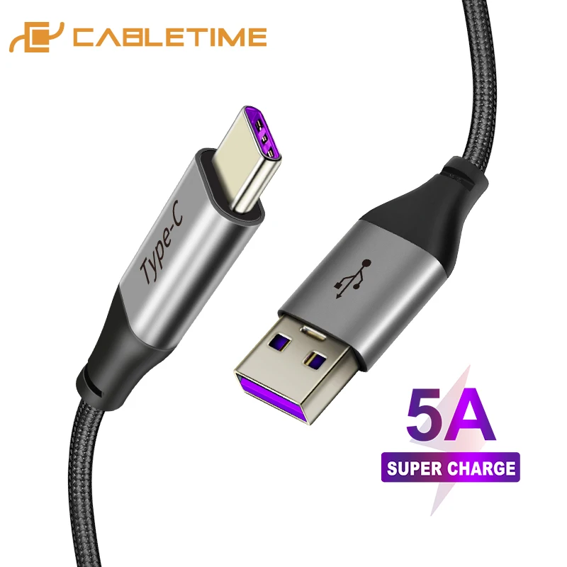 Кабель usb type-C 5А, супер зарядный кабель для huawei p20, быстрая зарядка, кабель для быстрой зарядки samsung S9 Note 9 C199
