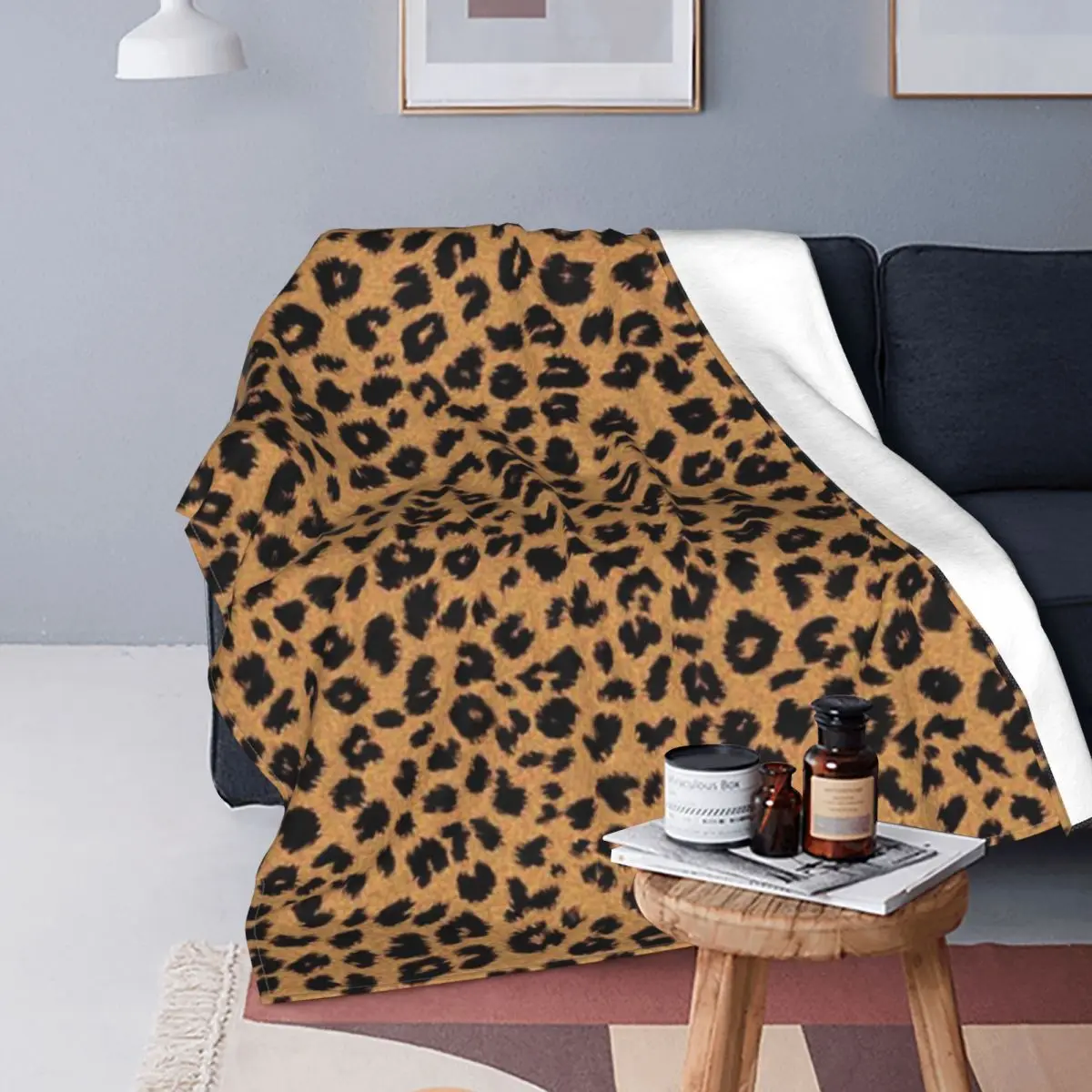 

Manta de leopardo con estampado de franela, mantas multifunción Ultra suaves para sofá, colcha de viaje