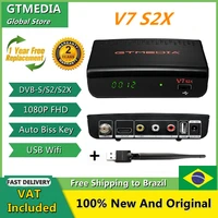 gtmedia v7 s2x dvb ss2s2x 1080p satellite receiver h 265 auto biss key upgrade from gt media v7s hd with usb wifi free no app