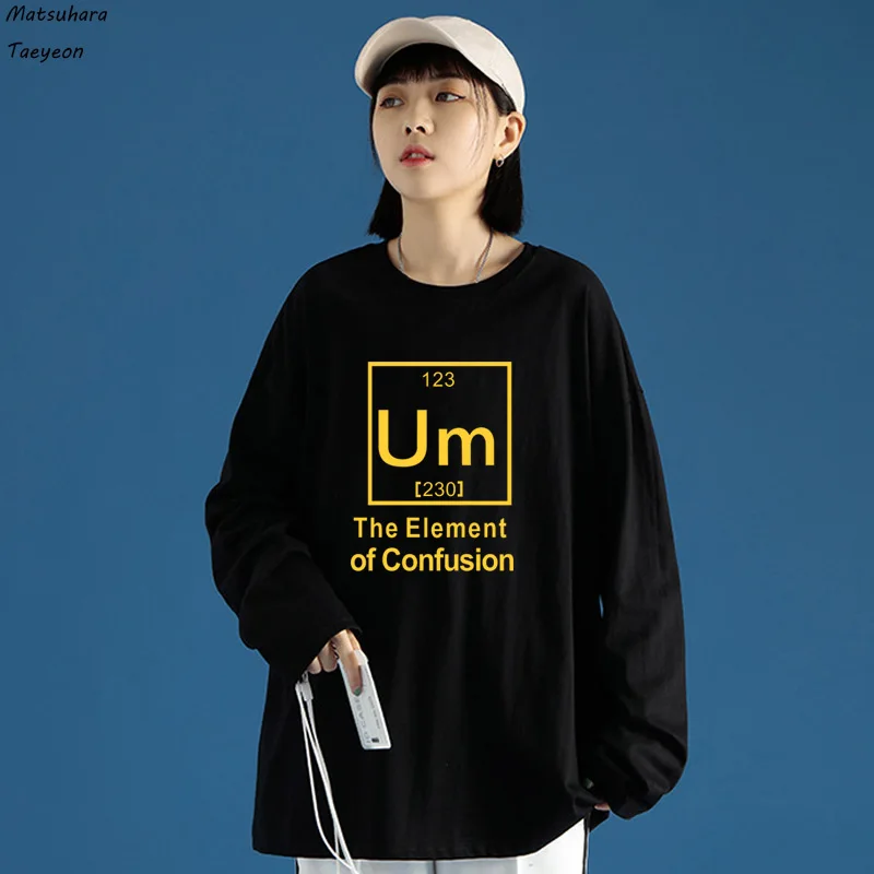 

New Fashion Plus Size Casual Women T-Shirt Cotton Print Funny T Shirts Loose Long Sleeve O-Neck Cute Tee Shirt Tops