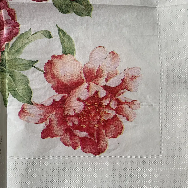 Салфетки бумажные салфетки масло Ремесло цветочный узор винтажный пион рукоятка