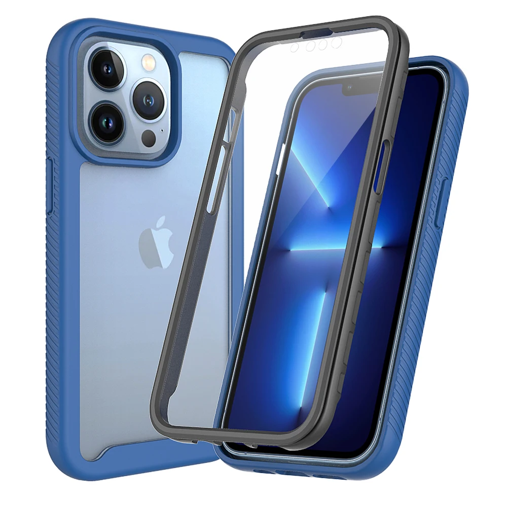 Прозрачный защитный чехол из ТПУ для iPhone 13 12 11 Pro Max Mini XR XS X SE 2020 8 7 Plus 360