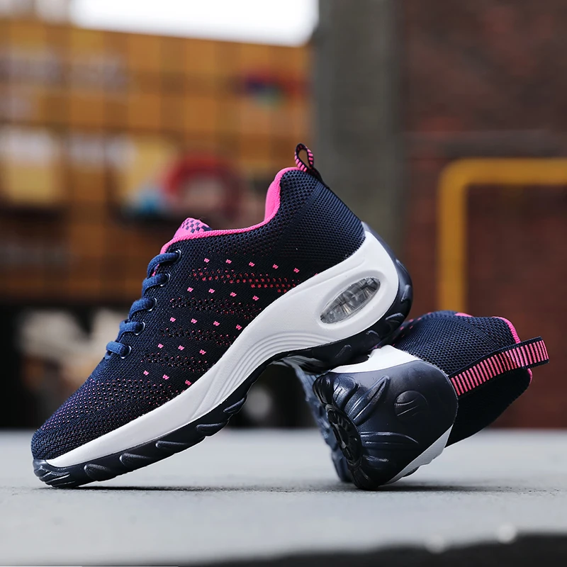 

Air Cushion Walking Shoes For Women Black Female Sneakers Girl Breathable Casual Sports Shoes Outdoor Lady Tennis Trainers