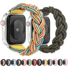 Нейлоновый плетеный эластичный браслет для Apple Watch 6, 5, 4, 3, SE, 40 мм, 44 мм, 38 мм, 42 мм