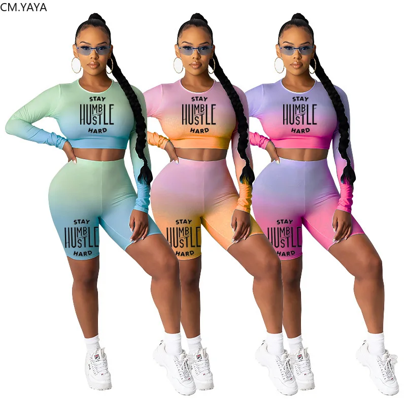 CM.YAYA Stay Humbstle/Женский комплект из двух предметов футболка с длинными рукавами