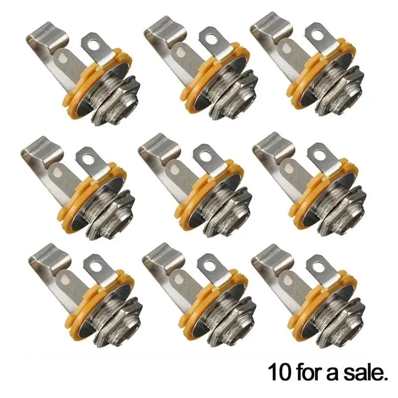 10 pcs elektrische gitarrebass wirkung buchse 635 mono buchse eingang power stecker audio gitarre zubehör s2o7 free global shipping