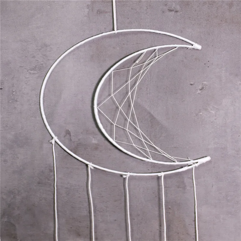 Украшение в виде пера форме полумесяца Декор для дома простом стиле Ловец снов