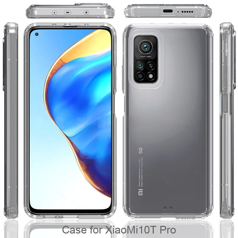 Luxury Transparent Shockproof Silicone Case For Xiaomi 10T Pro Lite Poco X3 NFC F3 Case on Redmi Note 10 Pro Silicone Back Cover