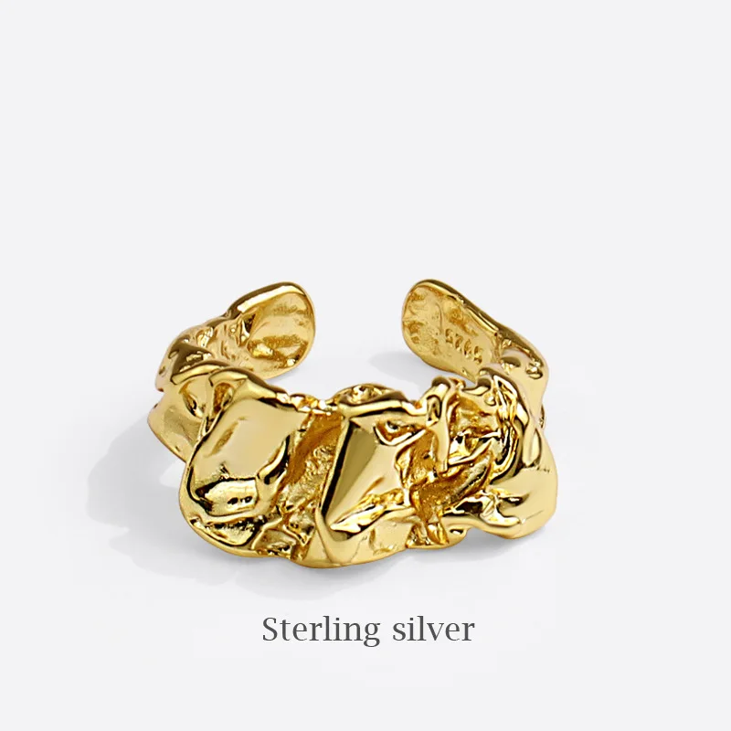 

Fashion Silver Color Novelty INS Irregular Shape Adjustable Open Rings for Woman Girls Birthday Party Anillos Gifts SR233