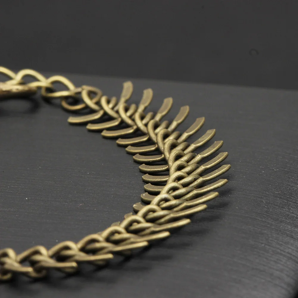 Мужской толстый браслет цепочка Fishbone вечерние браслеты в стиле хип хоп ювелирные