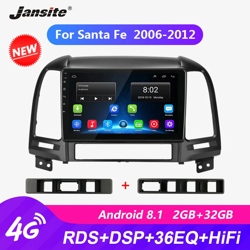 Jansite 9 &quotRDS 4G Wifi автомобильное радио для Hyundai Santa Fe 2006-2012 Авторадио Android сенсорный