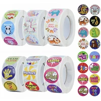500pcsroll animals cartoon stickers cute unicorn panda stickers kids classic toys school teacher encouragement sticker supplies