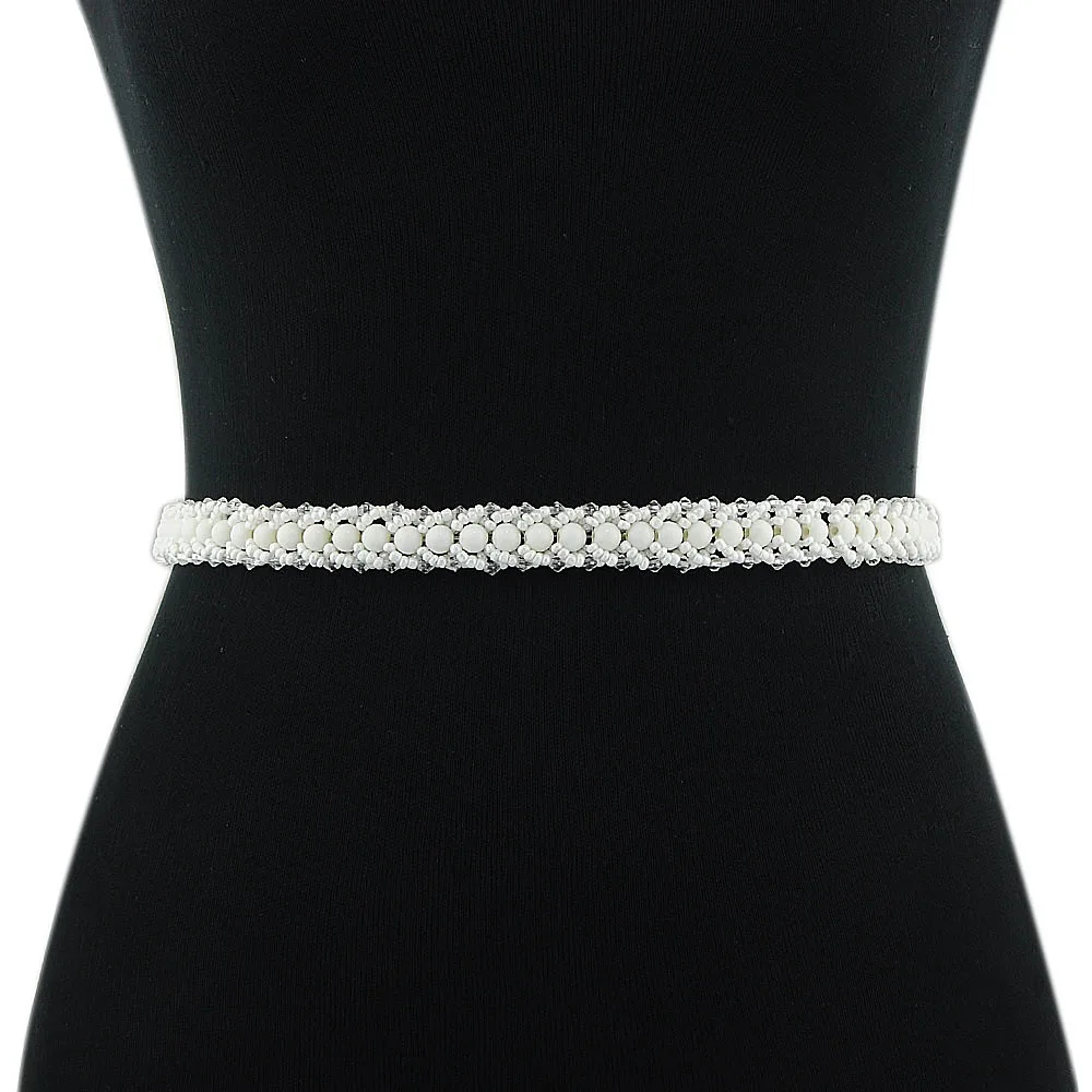 TRiXY S322 ремень с бисером Женский Свадебный свадебные аксессуары жемчугом для