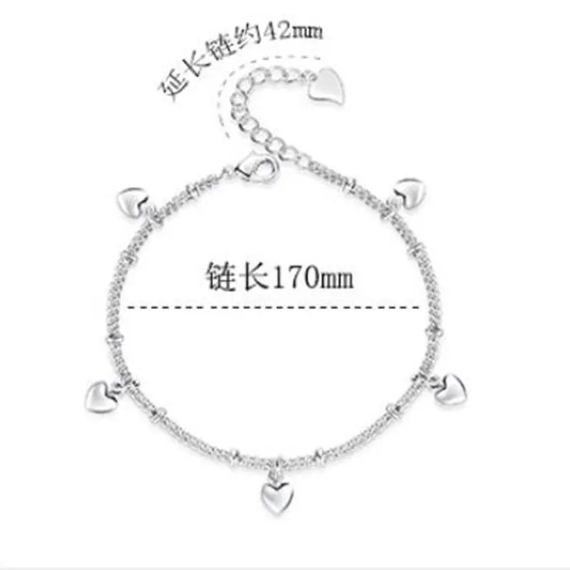 Модные 925 стерлингового серебра плата браслеты из нержавеющей стали для женщин