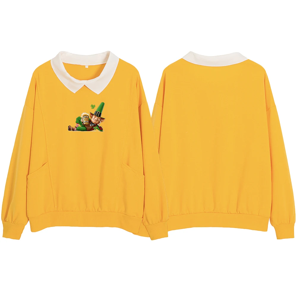 Graphic Turn-down Collar Cotton Hoodies Womens Comfy Cute Sweatshirts Streetwear Cute Print Oversized Kawaii Women Sweetshirts