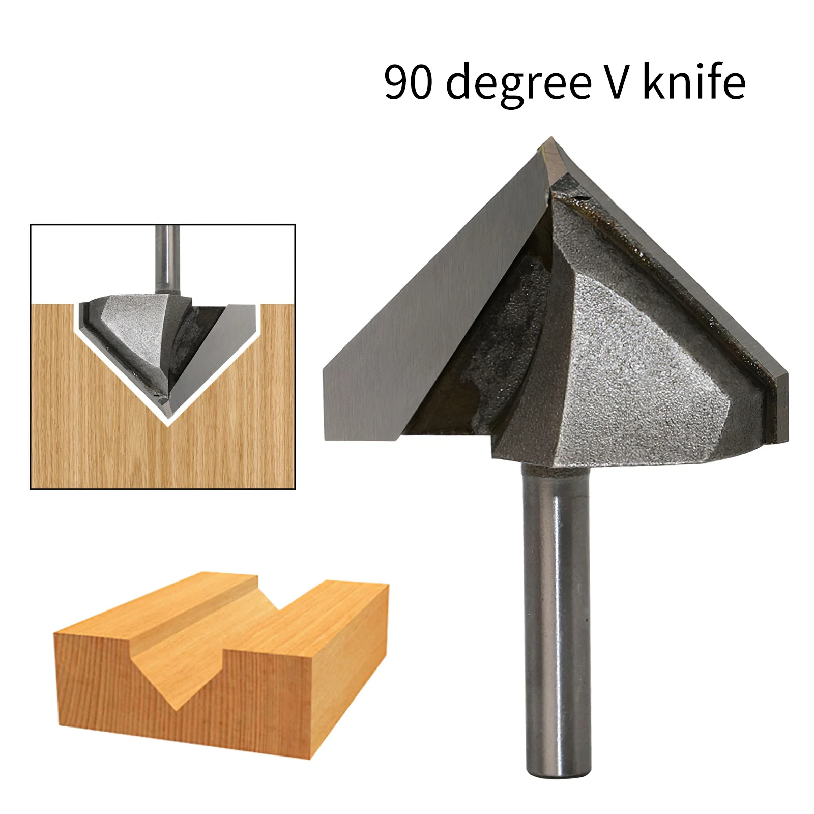 

1Pcs 1/4 90 Degree Industrial Shank V Type Milling Cutter End Mill Cleaning Flush Trim Tenon Cutter For Woodworking Router Bits