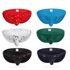 6 шт., сексуальное мужское нижнее белье, мягкие хлопковые трусы, трусы с принтом, с мешочком для пениса, с низкой талией, u-образные выпуклые трусы, бандаж для геев, Homens