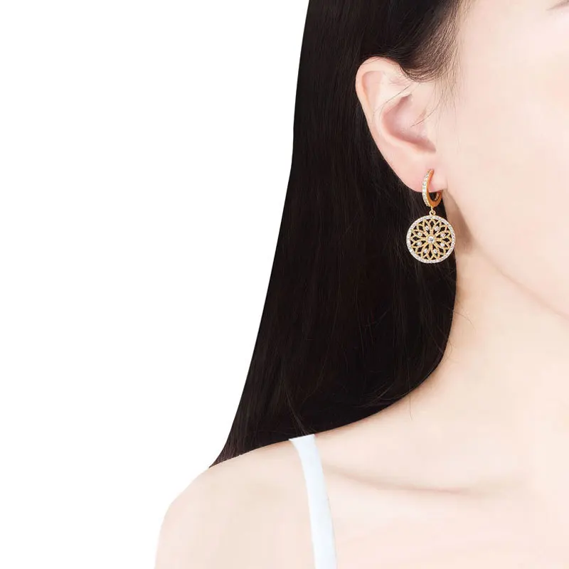 Крошечные трендовые серьги кольца с кубическим цирконием 925 классические