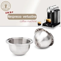 capsulone reusable coffee capsule stainless steel refillable pod fit for nespresso vertuoline pod filter cup with foil holder