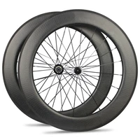 80mm dimple desgin carbon fiber road bike wheel 700c bicycle clincher wheelset basalt brake surface original brand hub and spoke
