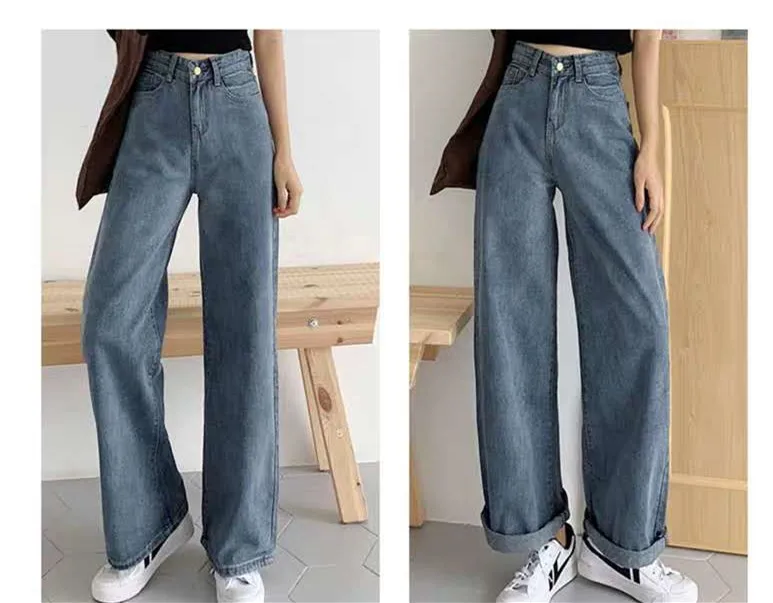 

Vintage Jeans For Women Denim Flare Stretch High Wasit Denim Long Pants Wide Leg Casual Trousers Boyfriend Bottom Jeans