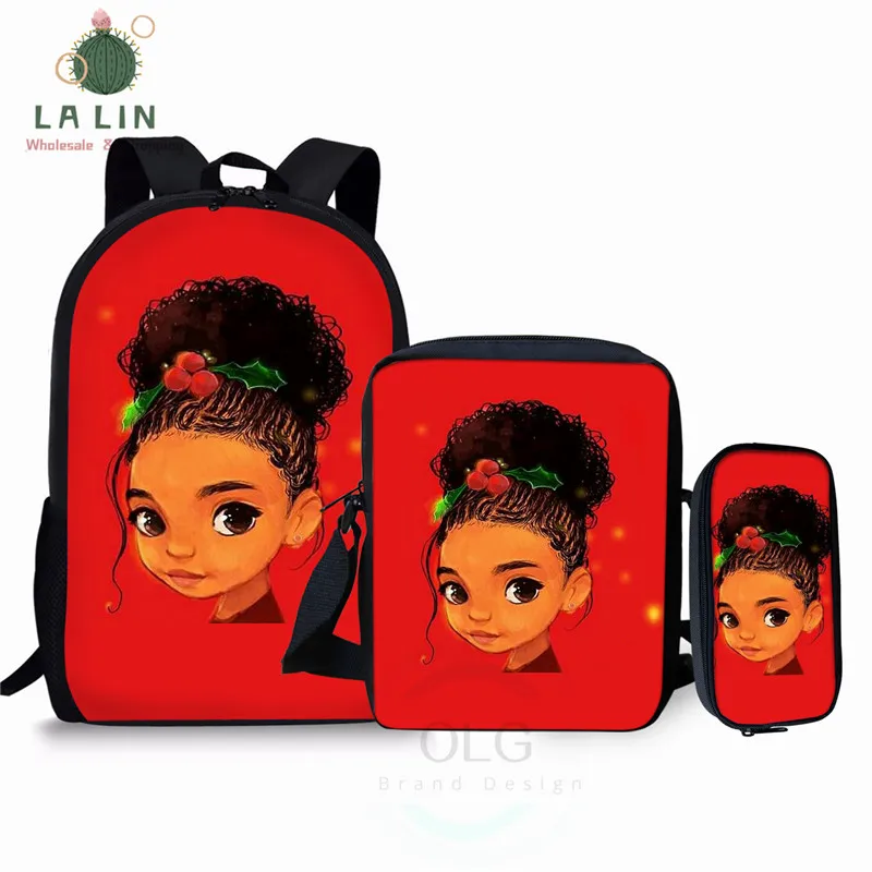 Лялина афро американском стиле для маленьких девочек 3 предмета школьный рюкзак