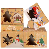 4812 packs christmas cookie boxes christmas bakery treat boxes holiday treat box with window christmas party favor gift