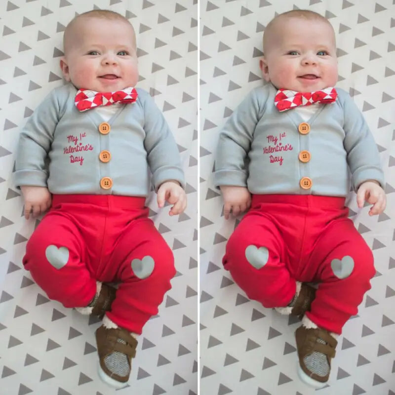 Комбинезон детский 3 шт. на День святого Валентина осенний в форме сердца |