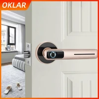 oklar smart fingerprint door lock security intelligent electronic lock with key usb charging indoor lock for home hotel office