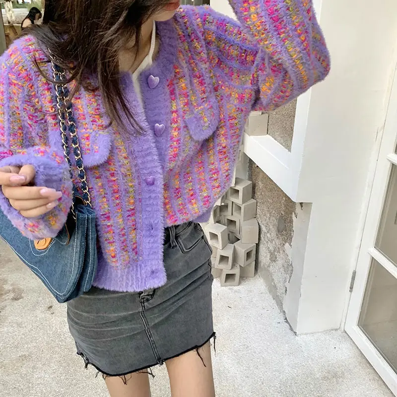 Женский кашемировый кардиган на пуговицах розовый вязаный с карманами винтажный