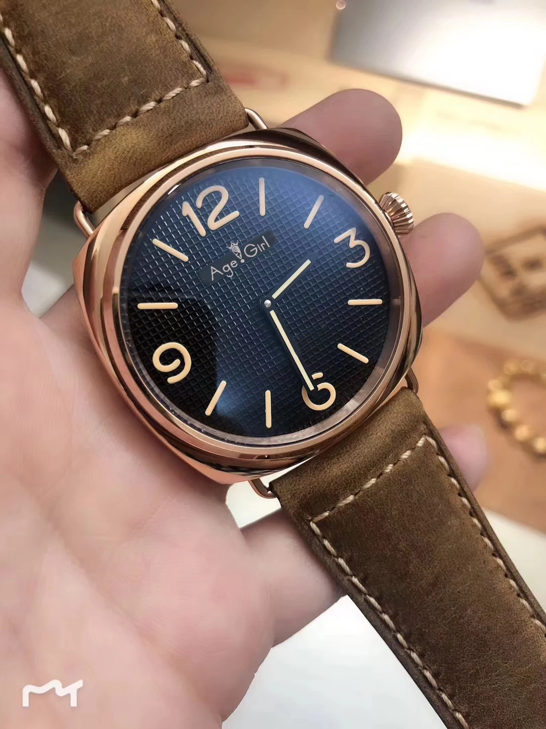 

New Men Automatic Mechanical Stainless Steel Blue Brown Coffee Leather Rose Gold Sport Dive Watches Limited Square Dial