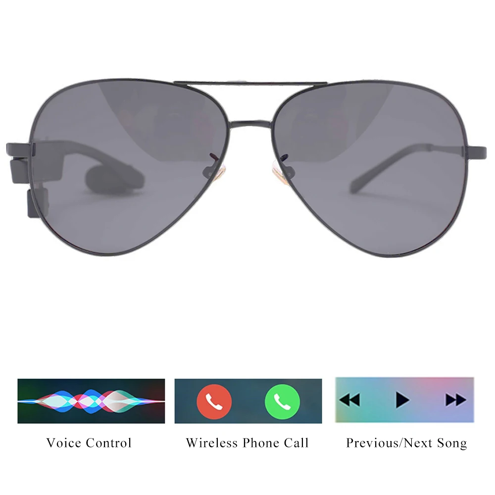 저렴한 Conway 음악 선글라스 단일 이어폰으로 블루투스 스피커 헤드셋 스마트 안경 Mens 파일럿 운전 Sun Glasses Polarized