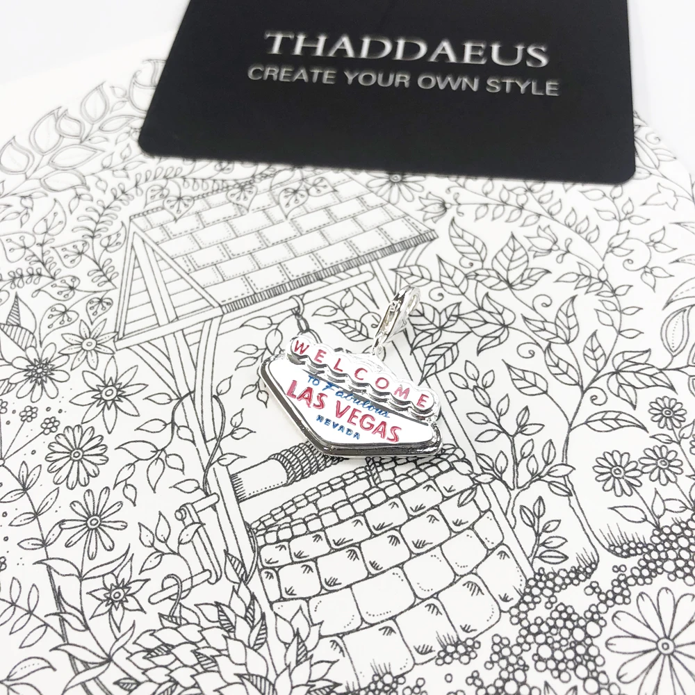 

LAS VEGAS NEVADA 925 Sterling Silver Charm DIY Handmade Fashion Jewelry Findings Traveling Accessories Bijoux For Women Men