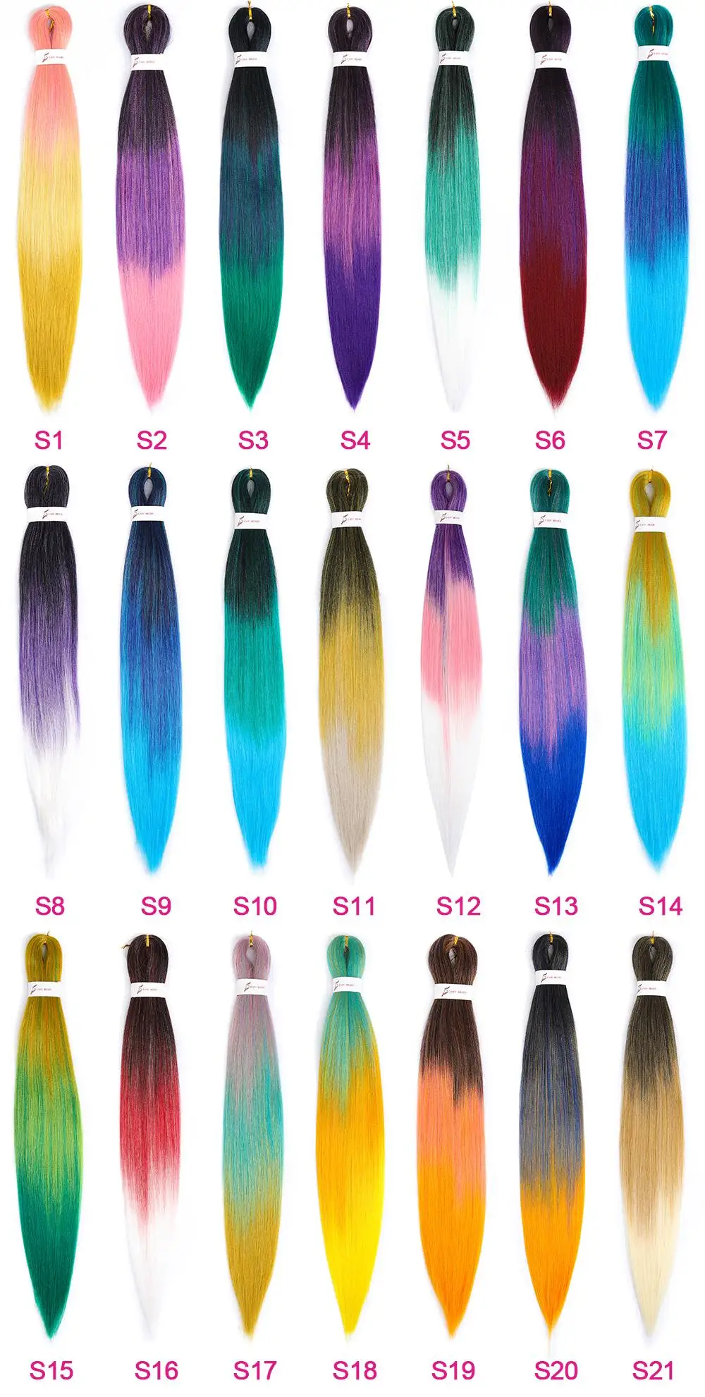 Плетеные волосы Lihui с эффектом омбре синтетические для кос легко натянутые