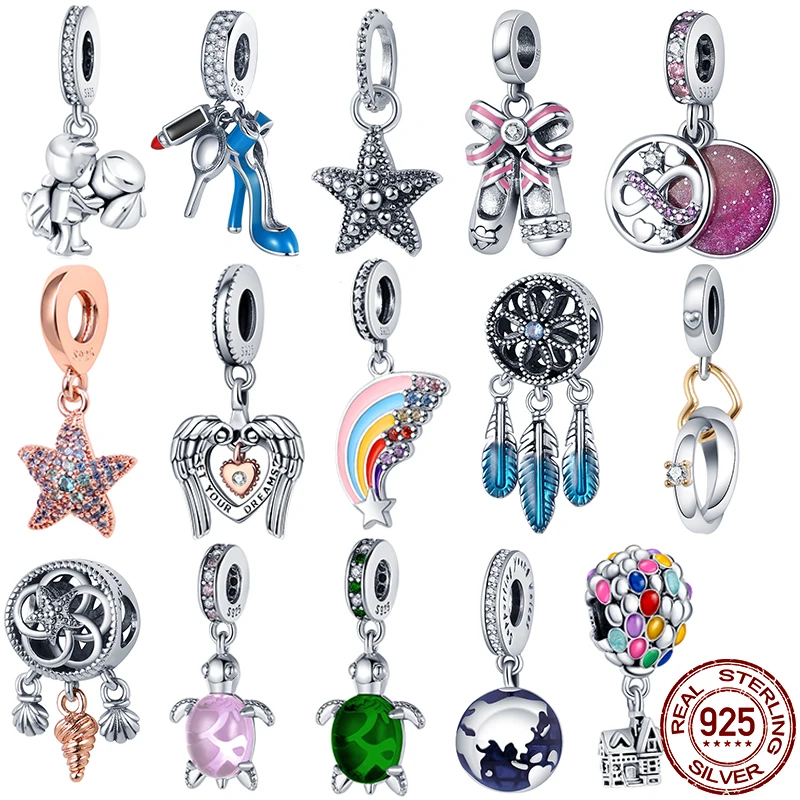 Серьги-подвески женские из серебра 925 пробы с подвесками Pandora | Украшения и