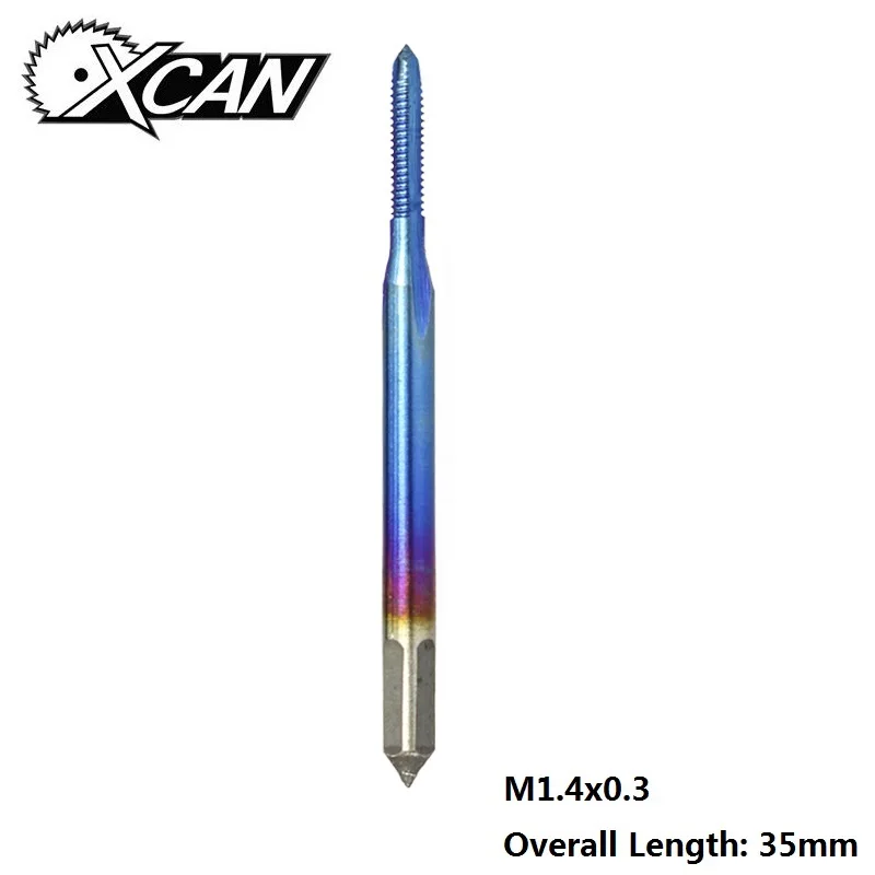 1pc M1.4x0.3 XCAN M1-M1.8 Nano с голубым покрытием метрический резьбовой кран прямой флейта машинный кран HSS 6542 винтовой кран сверло - Цвет: 1pc M1.4x0.3