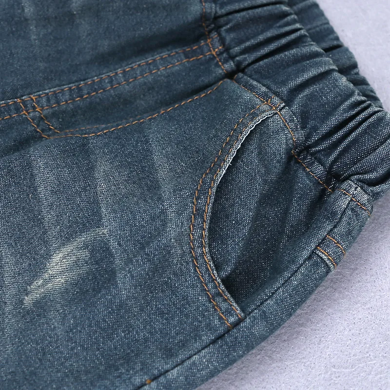 

Boys Spring Autumn Clothing Set Long Sleeve Patchwork Shirt Shredded jeans 2Pc Kids Fashion Cotton Outfit