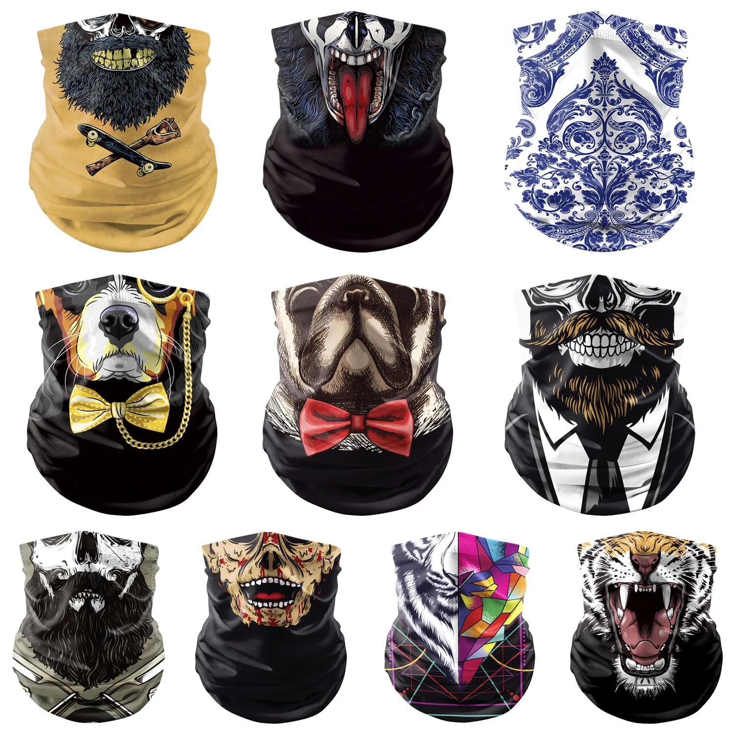 Новый косплей маска шарф костюм аксессуары животное собака панк стиль цифровая