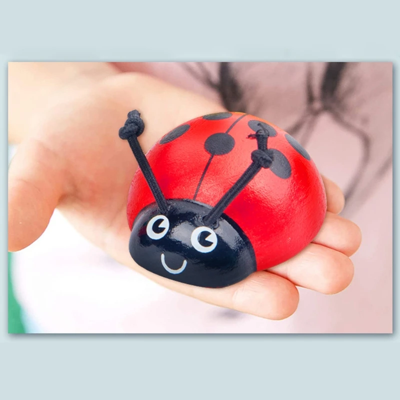 

50LE Montessori Counting Ladybug Wooden Educational Toys 0-10 Numbers Learning to Count Beetle Felt Backpack Toy for Kids