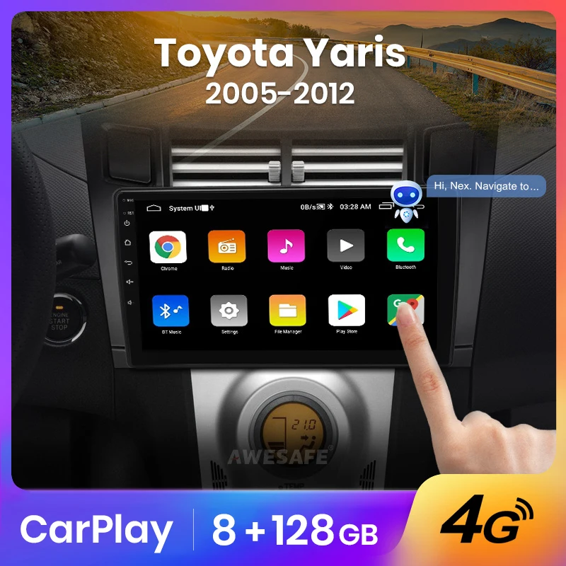 Автомагнитола AWESAFE PX9 для Toyota Yaris XP90 мультимедийный видеоплеер на Android 2005 2 Гб ОЗУ 32