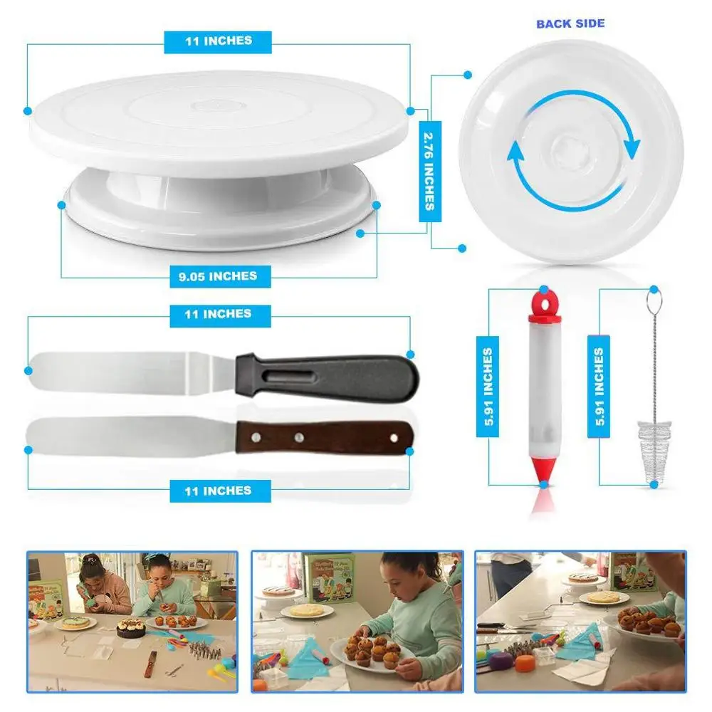 

77 Pcs set Cake Decorating Pastry bag Stainless Pastry Nozzles Cake Turntable Set Confectionery Bag Baking Tools For Cakes