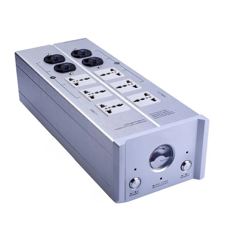 Высококачественный фильтр для источника питания EMI power Socket Lightning защита с Вольтметр удлинитель для HiFi аудио T0961