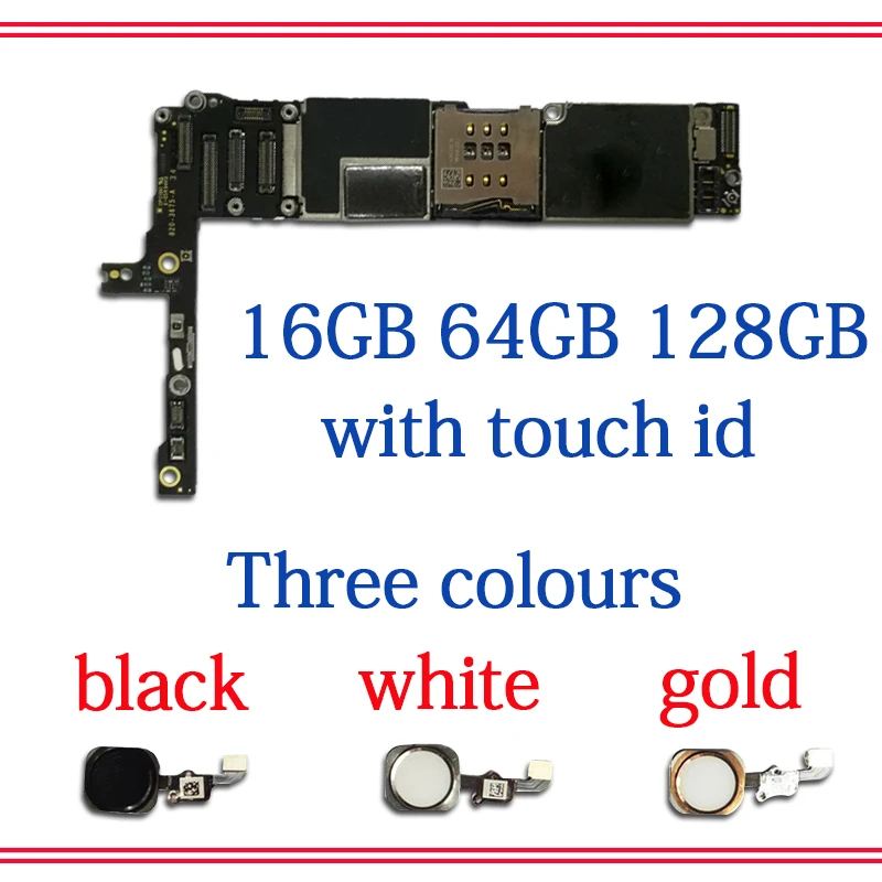 Материнская плата для iphone 6plus 6 p с/без touch ID черный/белый/золотой разблокированный для iphone 6+ карта/fe