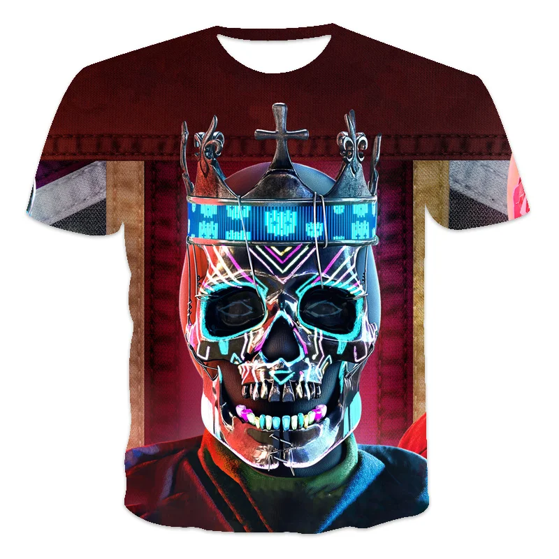 

Round Neck Short Sleeve Shirt, 3D Printing, Fashion, Summer, Large 6xl